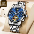 OLEVS 6617Montre Homme reloj logotipo personalizado función resistente al agua reloj con correa de acero inoxidable para negocios de moda para hombres